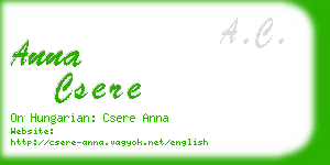 anna csere business card